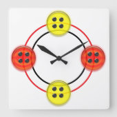 Clock - 3D Buttons Quadratische Wanduhr (Vorderseite)