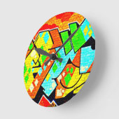 Clock-Abstrakt Art-Graffiti Gallery 19 Runde Wanduhr (Winkel)