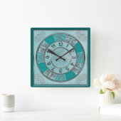 CLOCK - AQUAMARIN - DESIGN - QUADRATISCHE WANDUHR (Zuhause)