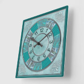 CLOCK - AQUAMARIN - DESIGN - QUADRATISCHE WANDUHR (Winkel)