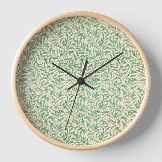 Clock Art Nouveau Style Willow Bough Pattern Uhr (Vorderseite)