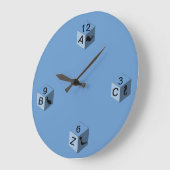 Clock - Baby Blocks - 3 sides Große Wanduhr (Winkel)
