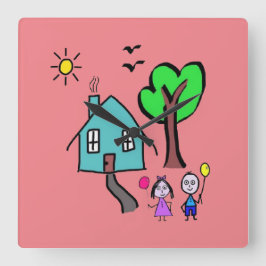 Clock Baby Quadratische Wanduhr