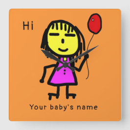 Clock Baby Quadratische Wanduhr