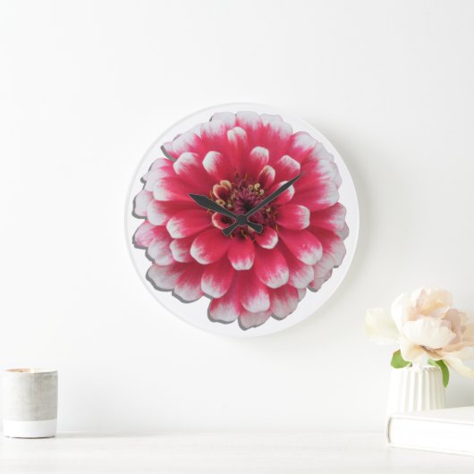 Clock - Bi-Color Zinnia Große Wanduhr (Zuhause)