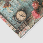 Clock & Butterfly Mixed Media Seidenpapier (Ausschnitt)