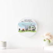 CLOCK CAMPERS CAMPGROUND DEKORATION RUNDE WANDUHR (Zuhause)