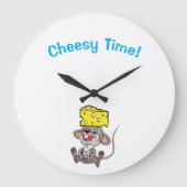 Clock Cheesy Time Cheese Große Wanduhr (Vorderseite)