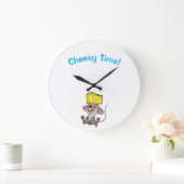 Clock Cheesy Time Cheese Große Wanduhr (Zuhause)