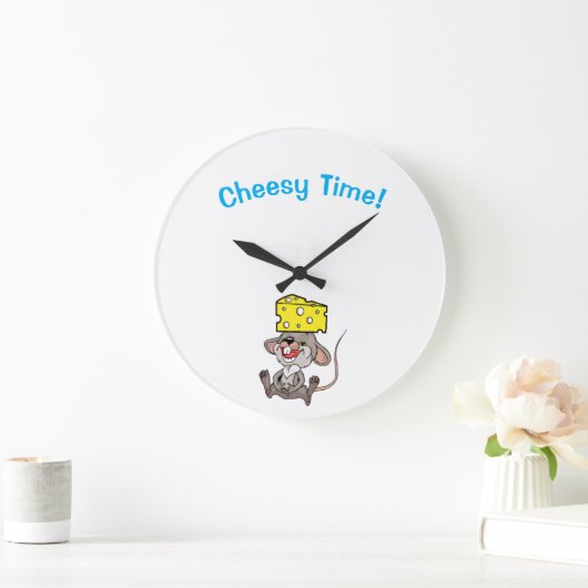 Clock Cheesy Time Cheese Große Wanduhr (Zuhause)