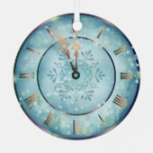 Clock Christmas Mandala Ornament Aus Metall (Rückseite)