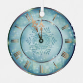 Clock Christmas Mandala Ornament Aus Metall (Vorderseite)
