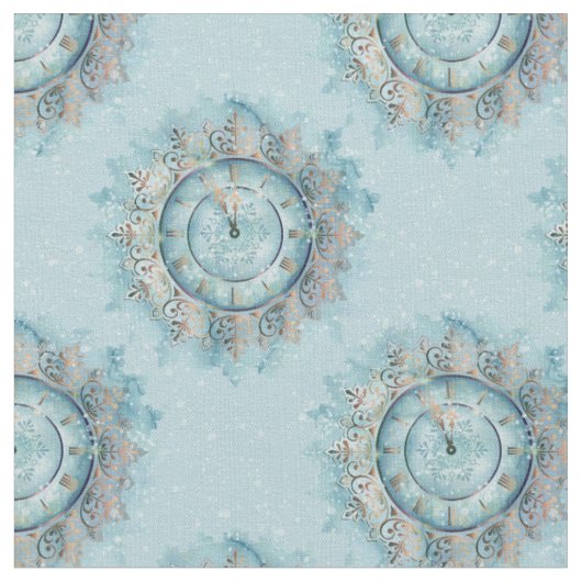 Clock Christmas Mandala Stoff (Nahaufnahme)