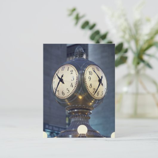 Clock Conkurs Grand Central Station New York Postkarte (Stehend Vorderseite)