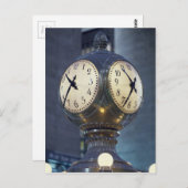 Clock Conkurs Grand Central Station New York Postkarte (Vorne/Hinten)