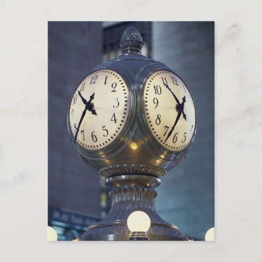 Clock Conkurs Grand Central Station New York Postkarte (Vorderseite)