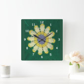 Clock - Crochet Pattern - Daisy Quadratische Wanduhr (Zuhause)