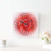 Clock dial 15 - numbers and dashes quadratische wanduhr (Zuhause)