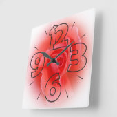 Clock dial 15 - numbers and dashes quadratische wanduhr (Winkel)
