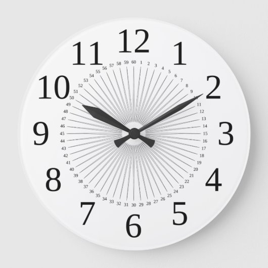 clock dial sun like outlined pointing to the numbe große wanduhr (Vorderseite)