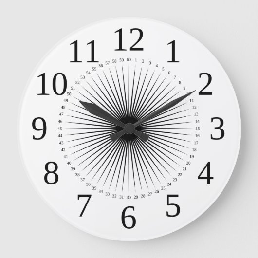 clock dial sun like pointing to the numbe große wanduhr (Vorderseite)