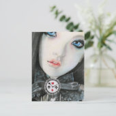 Clock Doll face fantasyPostcard Postkarte (Stehend Vorderseite)