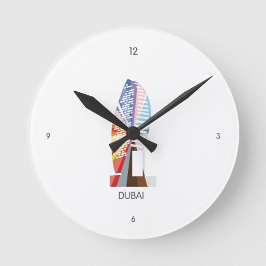 Clock - Dubai Runde Wanduhr (Vorderseite)