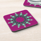 Clock face Kaleidoskop Fraktal ART I Untersetzer (Linke Seite)