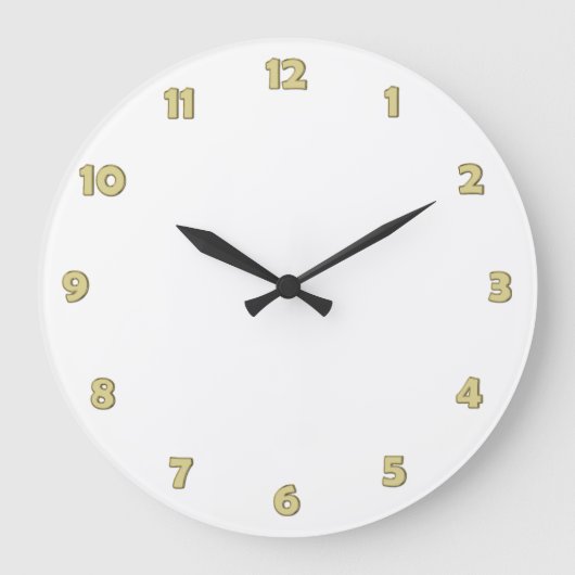 Clock Face Numbers - GoldOutline - for your design Große Wanduhr (Vorderseite)