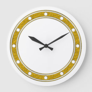 Clock Face Rings Dots gold for your design Große Wanduhr