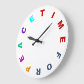 Clock Face - TIME FOR PEACE colored Große Wanduhr (Winkel)