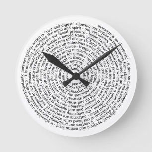 Clock  for  massage therapist runde wanduhr