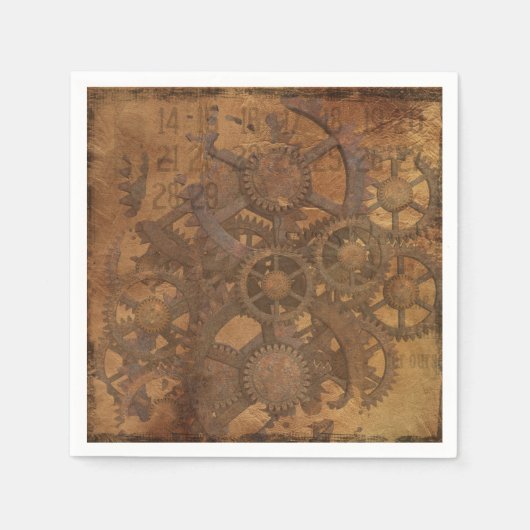 Clock Gears Steampunk Art Serviette (Vorderseite)