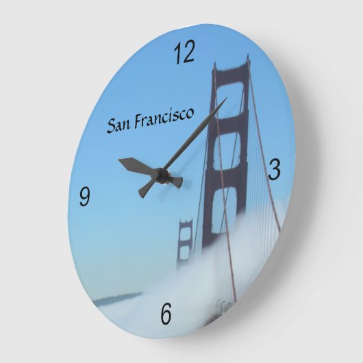 Clock - Golden Gate Bridge, San Francisco Große Wanduhr (Winkel)