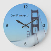 Clock - Golden Gate Bridge, San Francisco Große Wanduhr (Vorderseite)