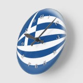 Clock Greece Greek flag Bubble Design Runde Wanduhr (Winkel)