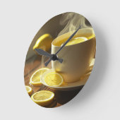 Clock & green tea  runde wanduhr (Winkel)