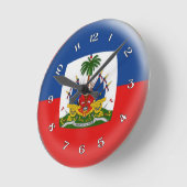 Clock Haiti Haitian flag Bubble Design Runde Wanduhr (Winkel)