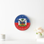 Clock Haiti Haitian flag Bubble Design Runde Wanduhr (Zuhause)
