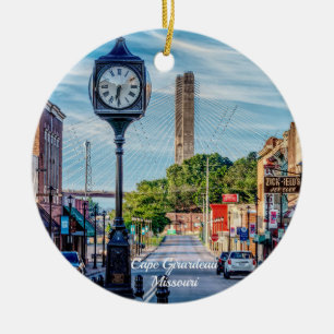 Clock im Zentrum von Cape Girardeau Keramik Ornament