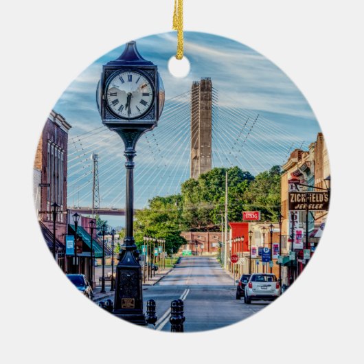 Clock in der Innenstadt Keramik Ornament (Hinten)