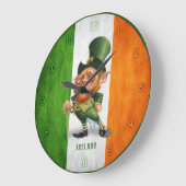 CLOCK - IRISH FLAG LEPRECHAUN GROßE WANDUHR (Winkel)