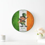CLOCK - IRISH FLAG LEPRECHAUN GROßE WANDUHR (Zuhause)