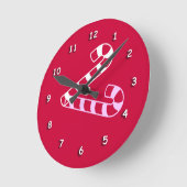 Clock - Large Candy Cane with Shadow Runde Wanduhr (Winkel)