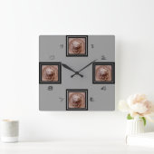 Clock - Lion Head Door Knocker Quadratische Wanduhr (Zuhause)