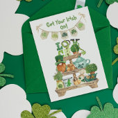 Clock Luck Leprechaun Irish St Patricks Day Card Ankündigung