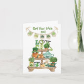 Clock Luck Leprechaun Irish St Patricks Day Card Ankündigung (Vorderseite)