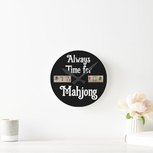 Clock-Mahjong-Fliesen Runde Wanduhr (Zuhause)
