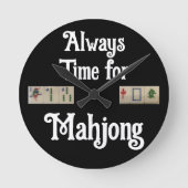 Clock-Mahjong-Fliesen Runde Wanduhr (Vorderseite)