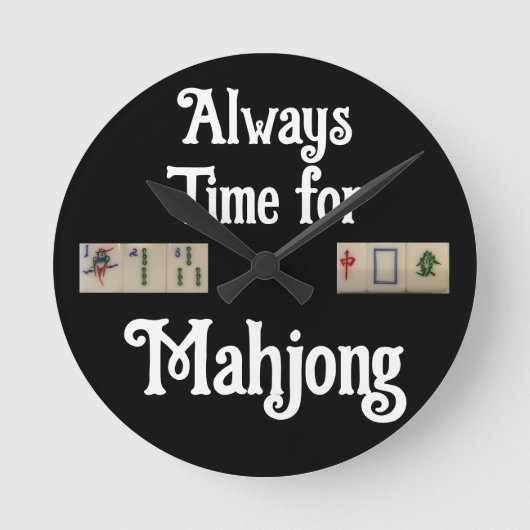 Clock-Mahjong-Fliesen Runde Wanduhr (Vorderseite)